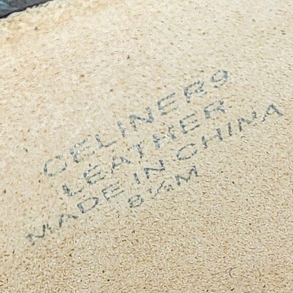 CAROLINNA ESPINOSA CELINE 8.5 Black Embossed Leather Slip On Swirl Classy Heels - Picture 16 of 16